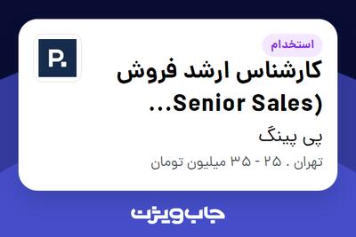 استخدام کارشناس ارشد فروش (Senior Sales Specialist) در پی پینگ