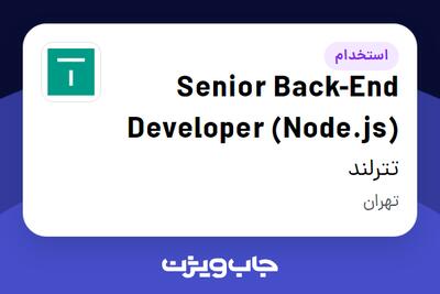 استخدام Senior Back-End Developer (Node.js) در تترلند