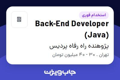 استخدام Back-End Developer (Java) در پژوهنده راه رفاه پردیس