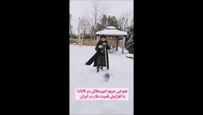 مریم امیرجلالی در کانادا با شوخی بامزه درباره قیمت دلار و لحظات شاد برف‌بازی با خانواده