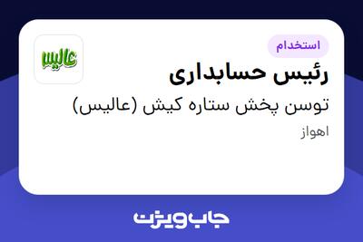 استخدام رئیس حسابداری در توسن پخش ستاره کیش (عالیس)