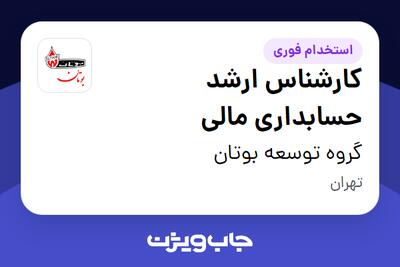 استخدام کارشناس ارشد حسابداری مالی در گروه توسعه بوتان