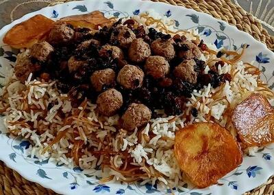 طرز تهیه رشته پلوی مجلسی با گوشت قلقلی مخصوص اعیاد - فراشپز