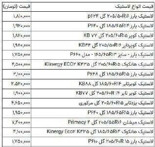 قیمت انواع لاستیک خودرو اعلام شد+ جدول قیمت | رویداد24