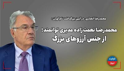 محمدرضا نعمت زاده مدیری توانمند از جنس آرزوهای بزرگ - تجارت‌نیوز