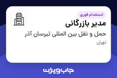 استخدام مدیر بازرگانی در حمل و نقل بین المللی تیرسان آذر