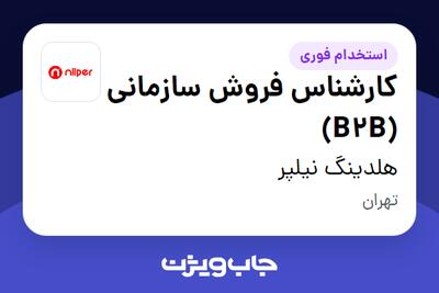 استخدام کارشناس فروش سازمانی (B2B) در هلدینگ نیلپر