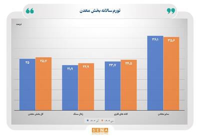 افزایش ۰.۷ واحد درصدی تورم سالانه تولید کننده بخش معدن/ نرخ تورم سالانه تولیدکننده بخش معدن در دی ماه به ۲۵.۷ درصد رسید