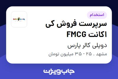 استخدام سرپرست فروش کی اکانت FMCG در دوپلی کالر پارس