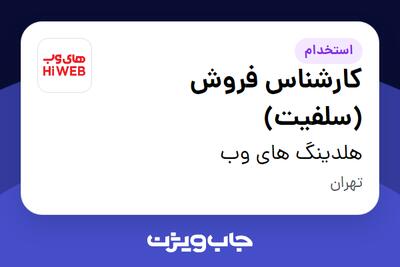 استخدام کارشناس فروش (سلفیت) در هلدینگ های وب