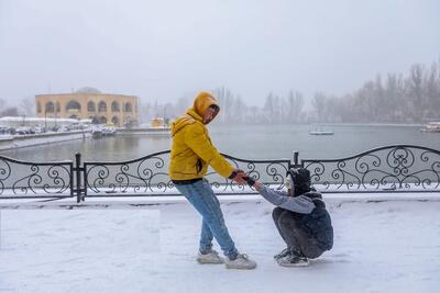 (تصاویر) بارش شدید برف در تبریز