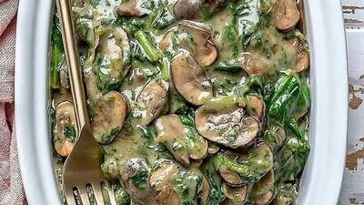 طرز تهیه خوراک قارچ و اسفناج ترکیبی برای تقویت بدن