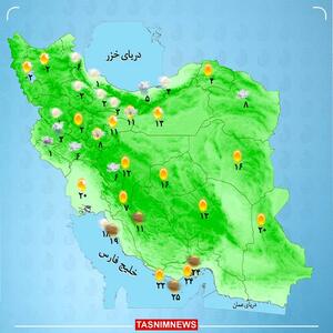 بارش برف و باران در نواحی شرقی کشور