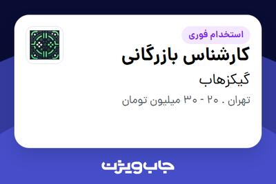 استخدام کارشناس بازرگانی - آقا در گیکزهاب