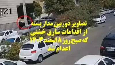 ببینید| حاوی تصاویر دلخراش؛ تصاویری از اقدامات سارق شمشیرکش که صبح امروز اعدام شد