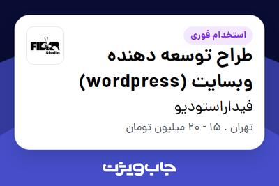 استخدام طراح توسعه دهنده وبسایت (wordpress) در فیداراستودیو