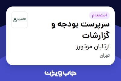 استخدام سرپرست بودجه و گزارشات - آقا در آرتابان موتورز