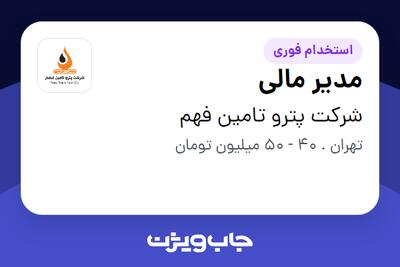 استخدام مدیر مالی در شرکت پترو تامین فهم