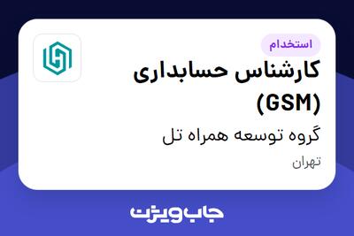 استخدام کارشناس حسابداری (GSM) در گروه توسعه همراه تل