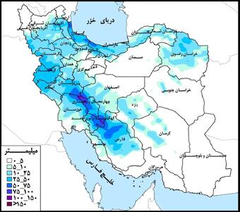 حوضه خزر، خلیج فارس و دریای عمان پرباران‌ترین در هفته جاری