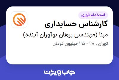 استخدام کارشناس حسابداری - آقا در مبنا (مهندسی برهان نوآوران آینده)