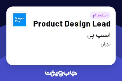 استخدام Product Design Lead در اسنپ پی