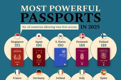 معتبرترین و قدرتمندترین پاسپورت های جهان در سال 2025 + اینفوگرافی