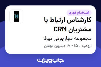 استخدام کارشناس ارتباط با مشتریان CRM در مجموعه مهارجرتی نبولا