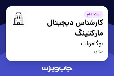 استخدام کارشناس دیجیتال مارکتینگ - خانم در بوگامولت