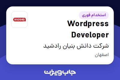 استخدام Wordpress Developer در شرکت دانش بنیان رادشید