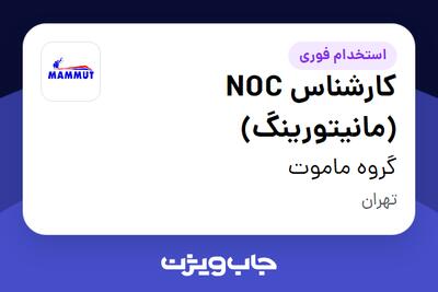 استخدام کارشناس NOC (مانیتورینگ) - آقا در گروه ماموت