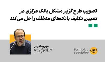 تصویب طرح گزیر مشکل بانک مرکزی در تعیین تکلیف بانک‌های متخلف را حل می‌کند