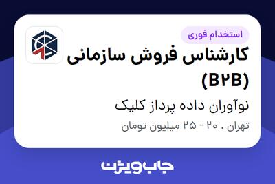 استخدام کارشناس فروش سازمانی (B2B) در نوآوران داده پرداز کلیک