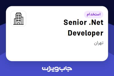 استخدام Senior .Net Developer در Company active in IT / Software / Hardware industry