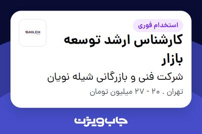 استخدام کارشناس ارشد توسعه بازار در شرکت فنی و بازرگانی شیله نویان