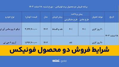 شرایط فروش دو محصول فونیکس اعلام شد