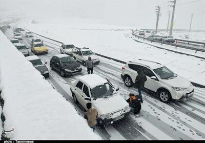 بارش برف و باران در جاده‌های ۹ استان