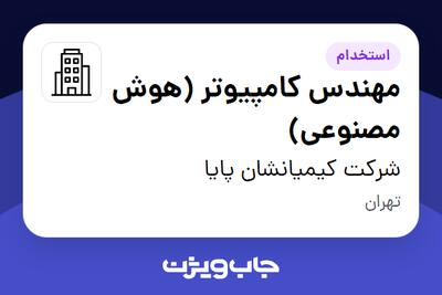 استخدام مهندس کامپیوتر (هوش مصنوعی) در شرکت کیمیانشان پایا