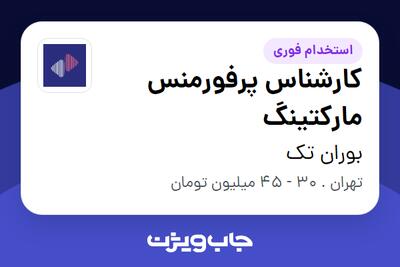 استخدام کارشناس پرفورمنس مارکتینگ در بوران تک