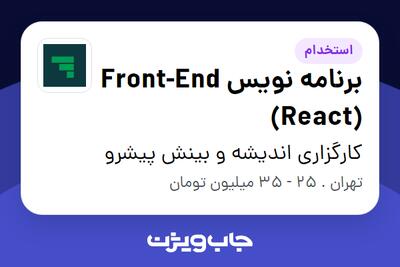 استخدام برنامه نویس Front-End (React) در کارگزاری اندیشه و بینش پیشرو