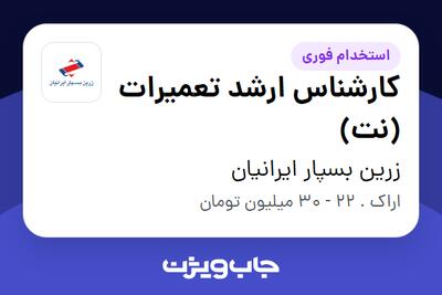 استخدام کارشناس ارشد تعمیرات (نت) - آقا در زرین بسپار ایرانیان