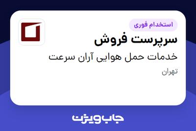 استخدام سرپرست فروش در خدمات حمل هوایی آران سرعت