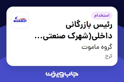 استخدام رئیس بازرگانی داخلی(شهرک صنعتی ماموت) در گروه ماموت