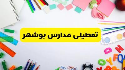 وضعیت تعطیلی مدارس بوشهر فردا یکشنبه ۱۹ اسفند ۱۴۰۳ | اطلاعیه تعطیلی مدارس بوشهر یکشنبه ۱۹ اسفند ماه ۱۴۰۳