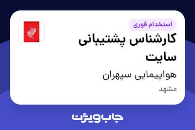 استخدام کارشناس پشتیبانی سایت - خانم در هواپیمایی سپهران