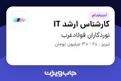 استخدام کارشناس ارشد IT در نوردکاران فولادغرب