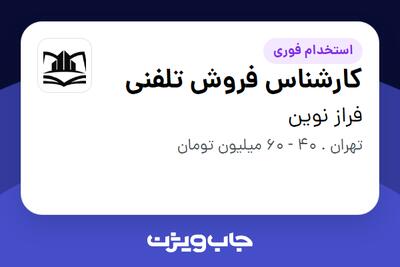 استخدام کارشناس فروش تلفنی - خانم در فراز نوین