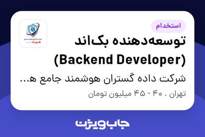 استخدام توسعه‌دهنده بک‌اند (Backend Developer) در شرکت داده گستران هوشمند جامع هوباد