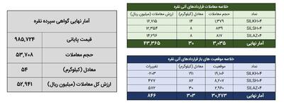 معامله ۸۴ کیلوگرم شمش نقره در بورس کالا