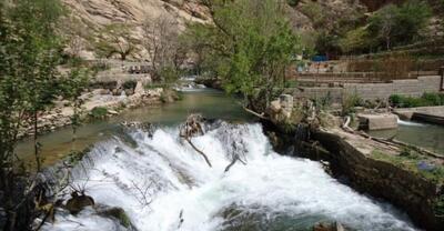 خروش رودخانه ریجاب در شهرستان دالاهو